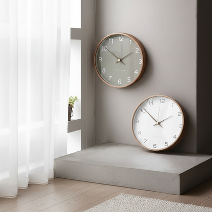 NaturaTime | Dekorative Analoge Holz-Wanduhr | Zeitlose Eleganz & Geräuschloses Design für Ihr Zuhause