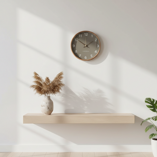 NaturaTime | Dekorative Analoge Holz-Wanduhr | Zeitlose Eleganz & Geräuschloses Design für Ihr Zuhause