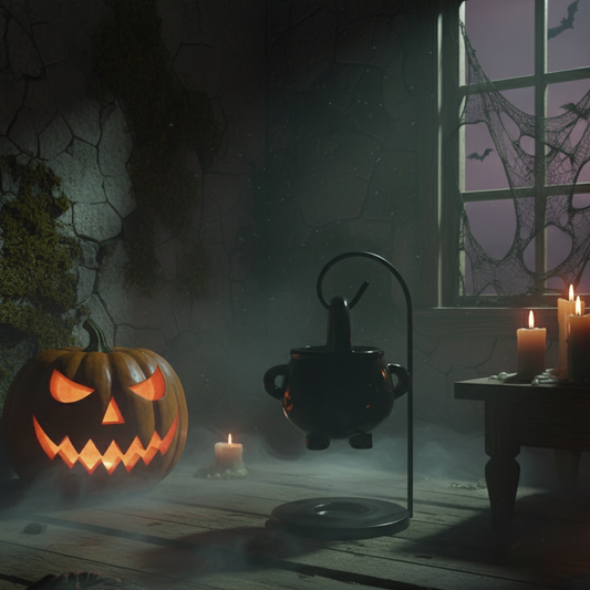 Halloween & Weihnachten Kessel Ölbrenner – Mystischer Keramik Duftbrenner für Öle & Wachsmelts