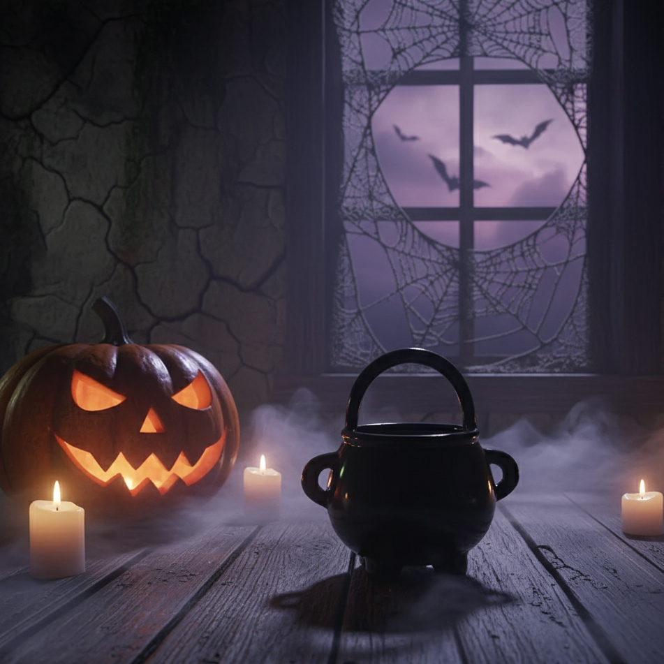 Halloween & Weihnachten Kessel Ölbrenner – Mystischer Keramik Duftbrenner für Öle & Wachsmelts