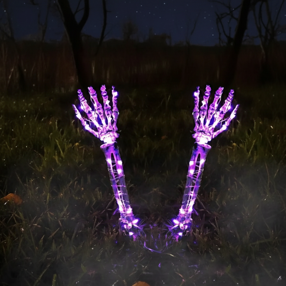Halloween Solar Skelett Arme – Leuchtende Schädel für Garten & Deko