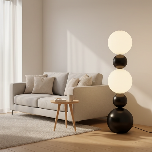 Calura Form | Stehlampe aus Kalebassenform mit warmem Umgebungslicht