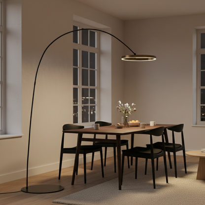 Arinella Curve | LED-vloerlamp in noordelijk boogontwerp