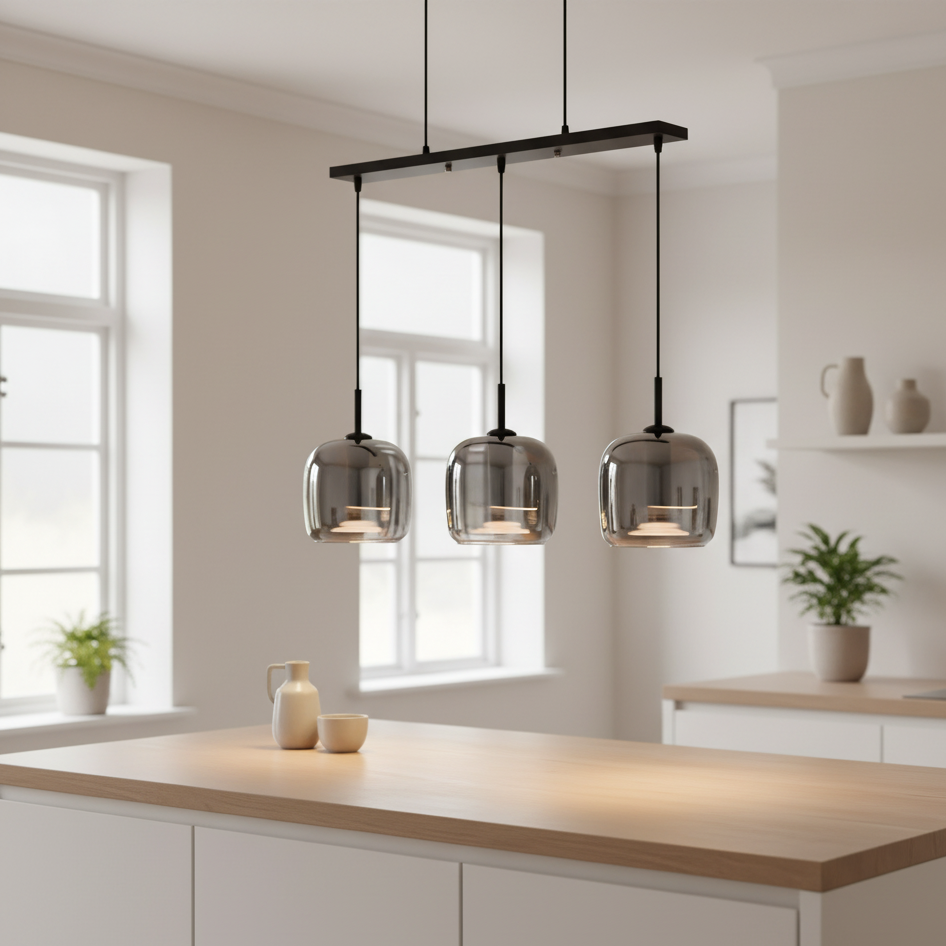 Svarna | Noordse hanglamp van getint glas