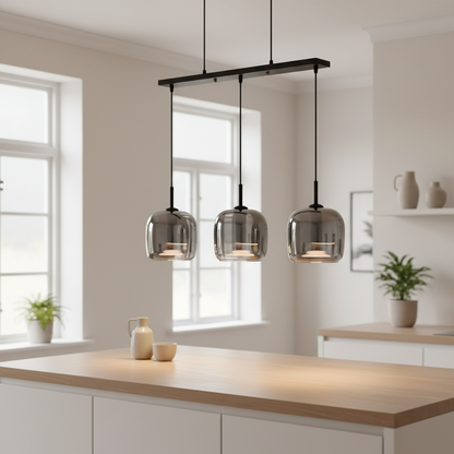 Svarna | Noordse hanglamp van getint glas