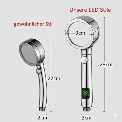 HydroSense Flow | LED-douchekop met filter en temperatuurweergave 
