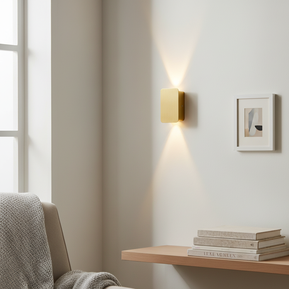 GlowForm Mini | Rechthoekige LED-wandlamp in minimalistische stijl voor een warme sfeer 