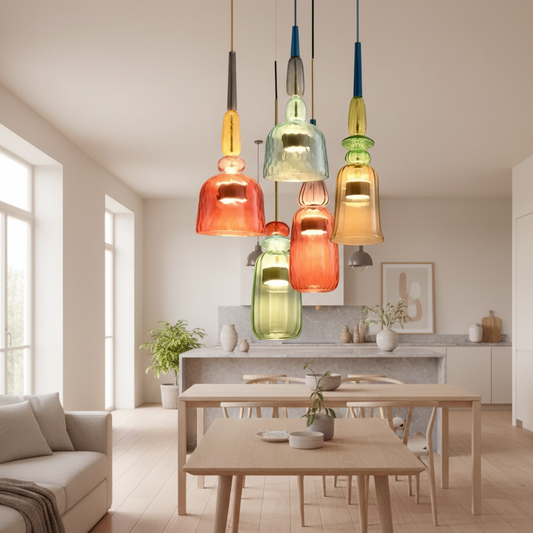Solira Macaron | Farbige Glas-Pendelleuchte im skandinavischen Stil