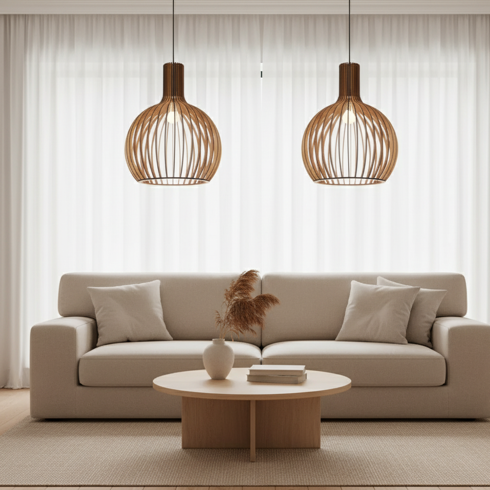 Lunorb | Handgemaakte bamboe hanglamp