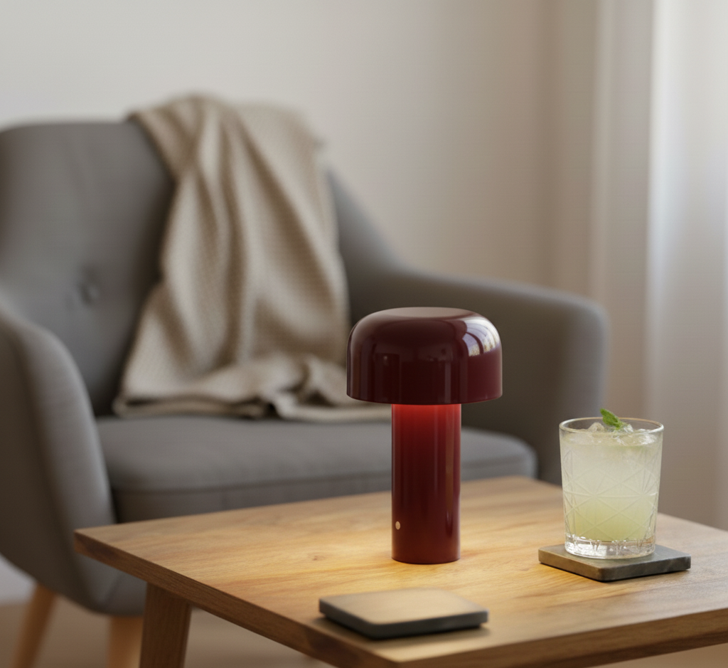 Pilz Tischlampe LED | Wiederaufladbar & Dimmbar | Tragbar | Aluminium