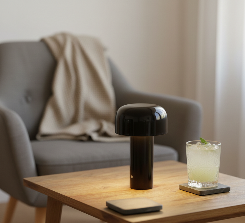 Pilz Tischlampe LED | Wiederaufladbar & Dimmbar | Tragbar | Aluminium