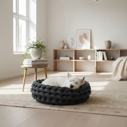 Lomya Nest | Handgehaakt wollen huisdierbed met hoge rand