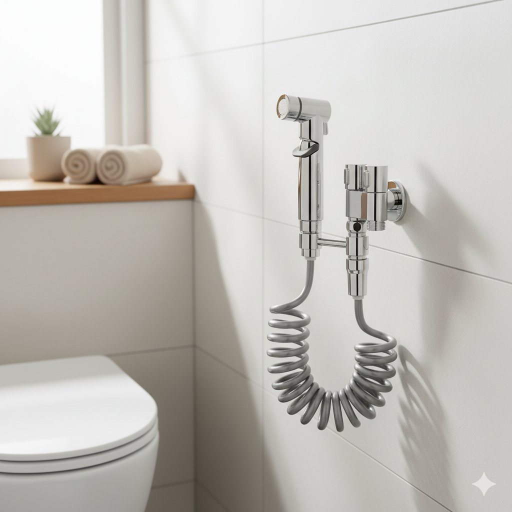 AuriJet | RVS bidetsproeier met drukregeling voor hygiënische reiniging