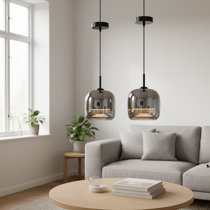 Svarna | Noordse hanglamp van getint glas