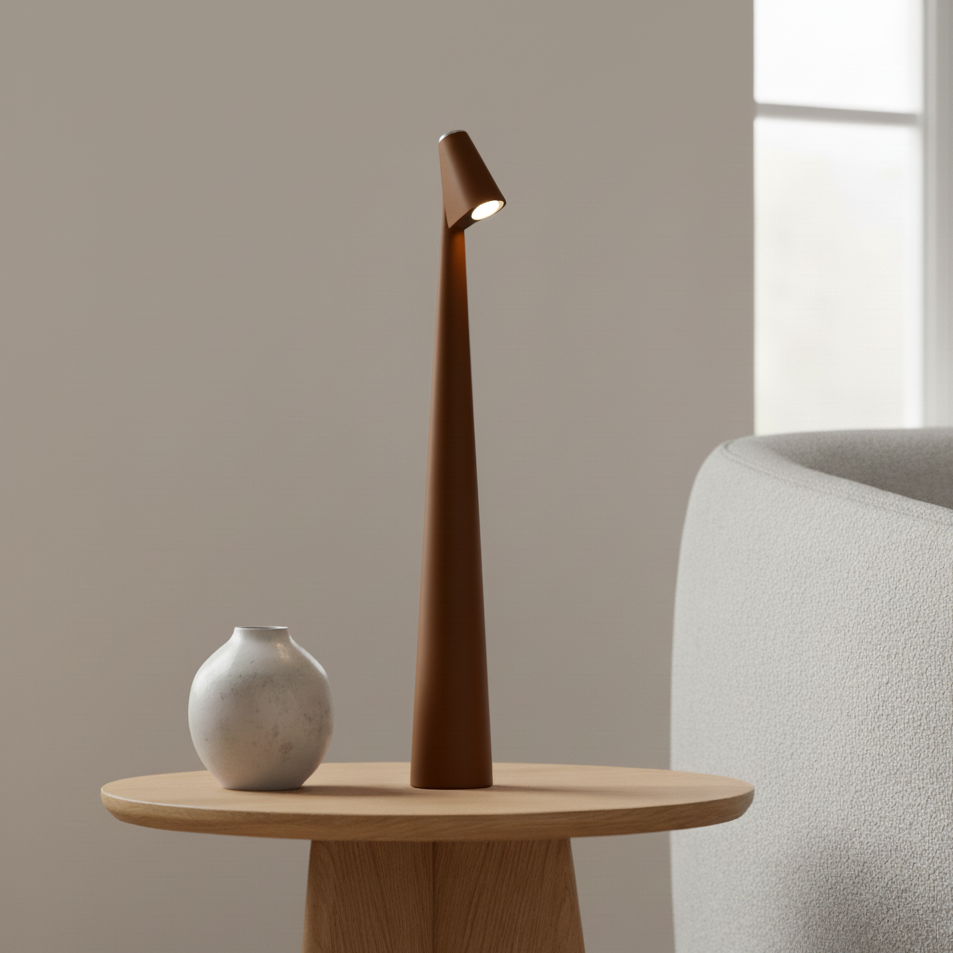 NordicLite | Draadloze LED-tafellamp in Scandinavisch minimalisme | Modern design voor woon- & slaapkamer