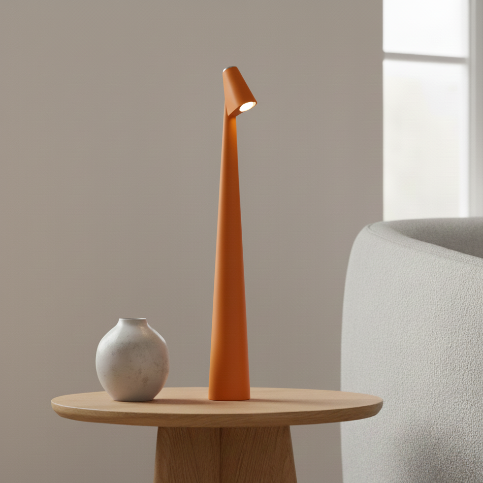 NordicLite | Draadloze LED-tafellamp in Scandinavisch minimalisme | Modern design voor woon- & slaapkamer