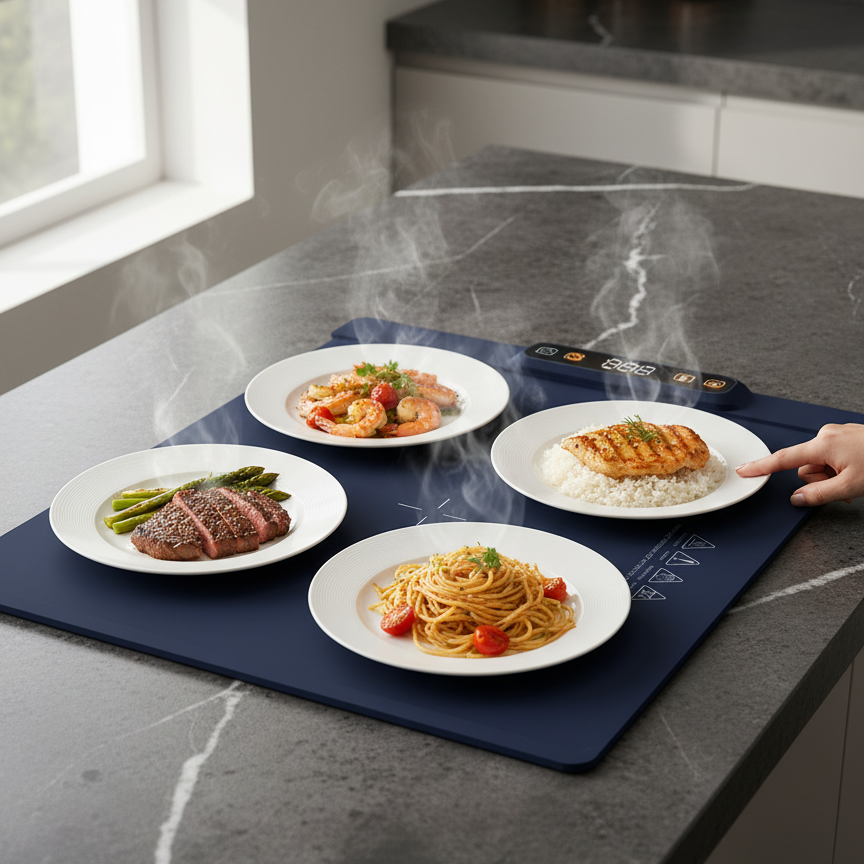 LuxTray HeatFlex | Elektrische Wärmeplatte aus Silikon mit 3 Heizstufen