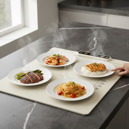 LuxTray HeatFlex | Elektrische Wärmeplatte aus Silikon mit 3 Heizstufen