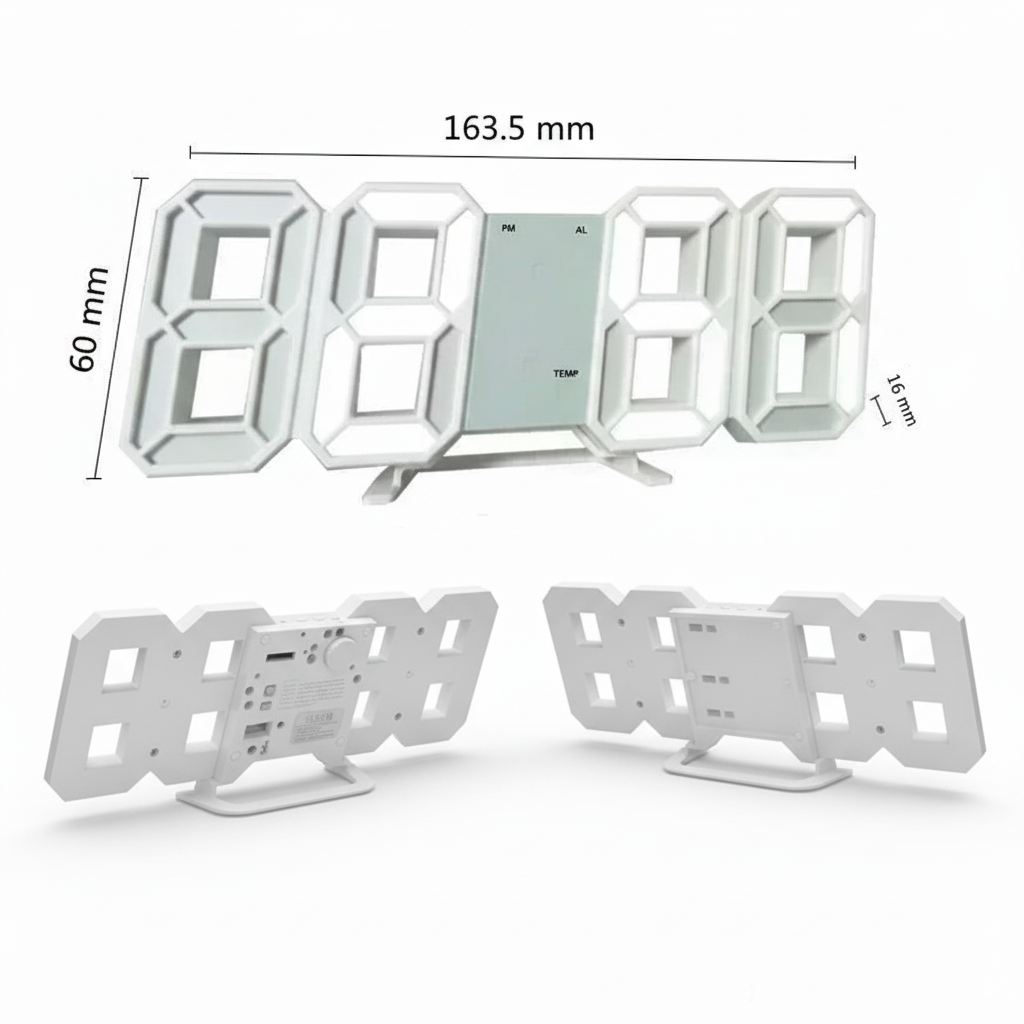 Digitix | Moderne 3D LED Uhr für Wand & Schreibtisch