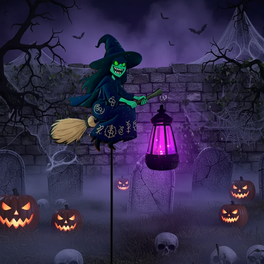 Halloween Solar Hexenlicht – LED Hängeleuchte für gruselige Gartendeko