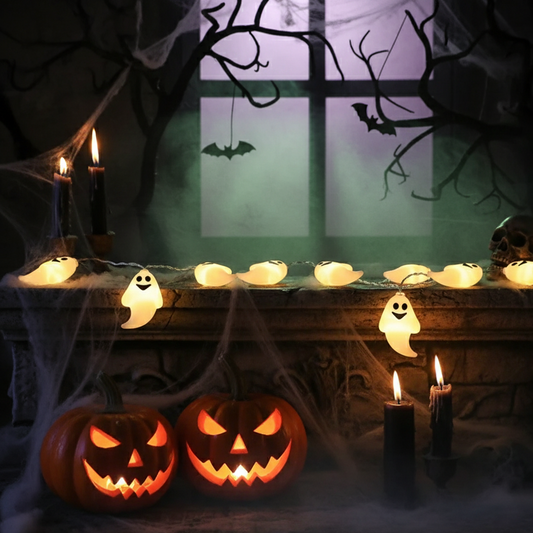 Halloween Lichterkette – Batteriebetriebene LED-Deko für gruselige Partys