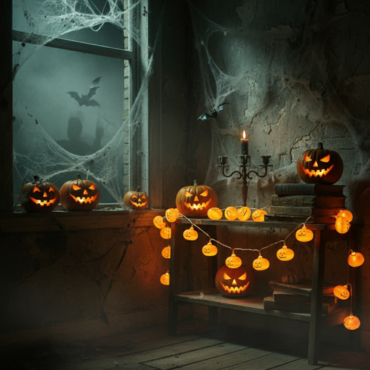 Halloween Kürbis Lichterkette – LED Deko für drinnen & draußen