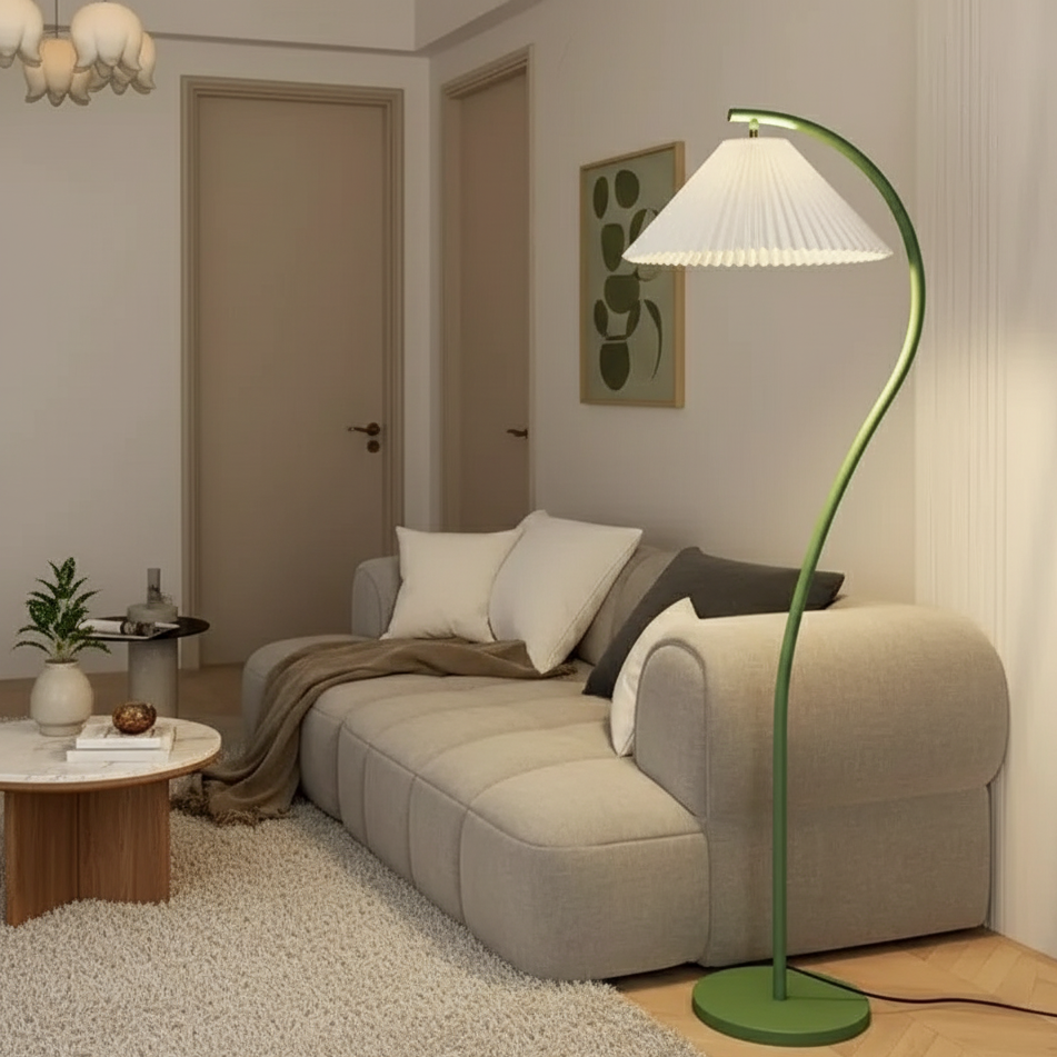 Auralis Loom | Moderne LED-vloerlamp met stoffen kap in Nordic-stijl