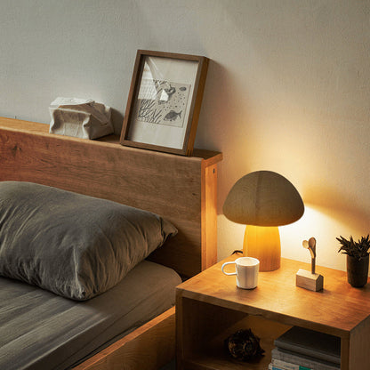 Lunaris Shroom | Wiederaufladbare Tischlampe im Holz-Pilz-Design