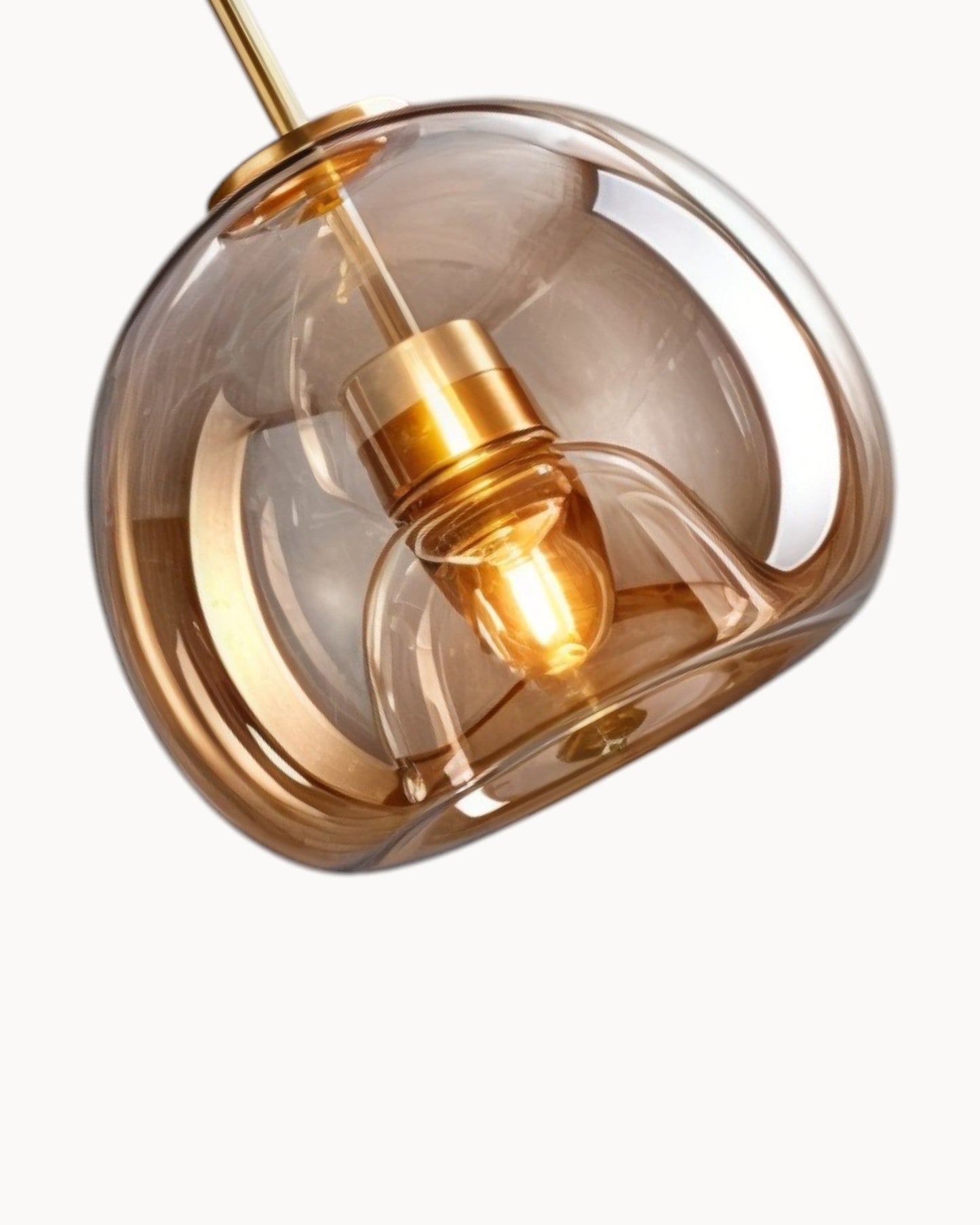 Moderne Deckenlampe – Glas Rauchgrau / Kognak | Integrierte LED-Beleuchtung