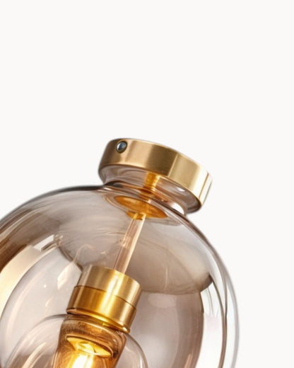 Moderne Deckenlampe – Glas Rauchgrau / Kognak | Integrierte LED-Beleuchtung