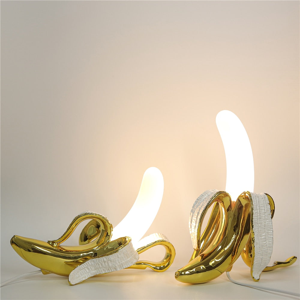 Lunara Deco | Art-Déco-Tischlampe im Bananenblatt-Design