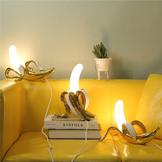 Lunara Deco | Art-Déco-Tischlampe im Bananenblatt-Design