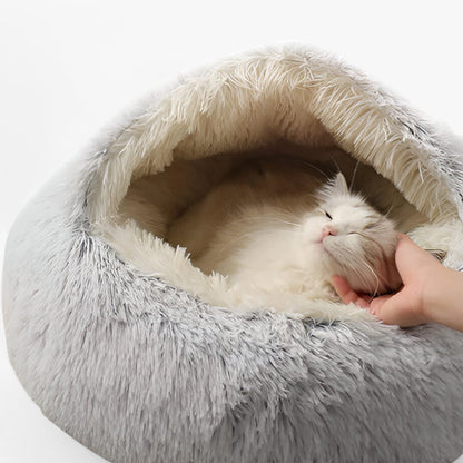 Lunaro Nest | Flauschiges Winterbett mit rutschfester Unterseite für Haustiere