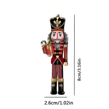 Handgefertigte Nussknacker Figuren | 12er Set Holzornamente für Weihnachtsbaum & Festliche Deko