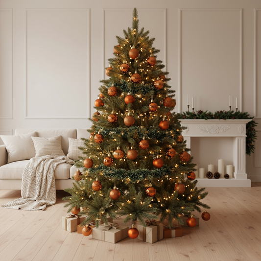 Weihnachtskugeln Set | 24-teilig | Elegante Christbaumkugeln in Gold, Rot & Rosa | Luxuriöse Weihnachtsdeko