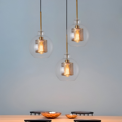 HiveGlim - Geometrische Glas Hängelampe mit Wabendesign - Vintage Loft Lighting