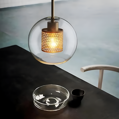 HiveGlim - Geometrische Glas Hängelampe mit Wabendesign - Vintage Loft Lighting