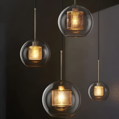 HiveGlim - Geometrische Glas Hängelampe mit Wabendesign - Vintage Loft Lighting