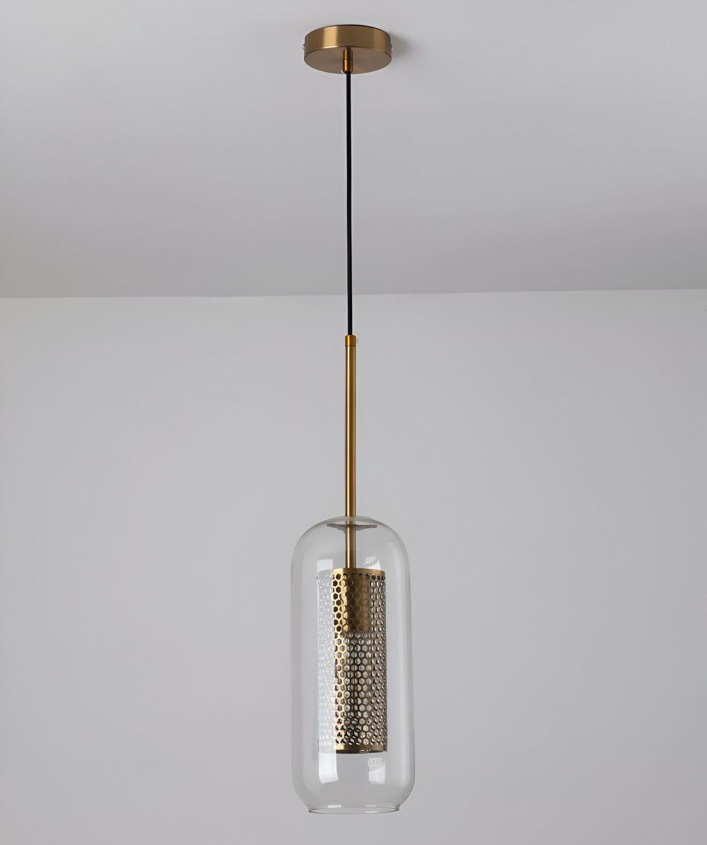 HiveGlim - Geometrische Glas Hängelampe mit Wabendesign - Vintage Loft Lighting