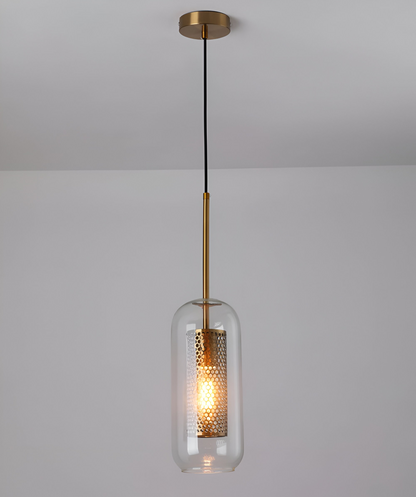 HiveGlim - Geometrische Glas Hängelampe mit Wabendesign - Vintage Loft Lighting