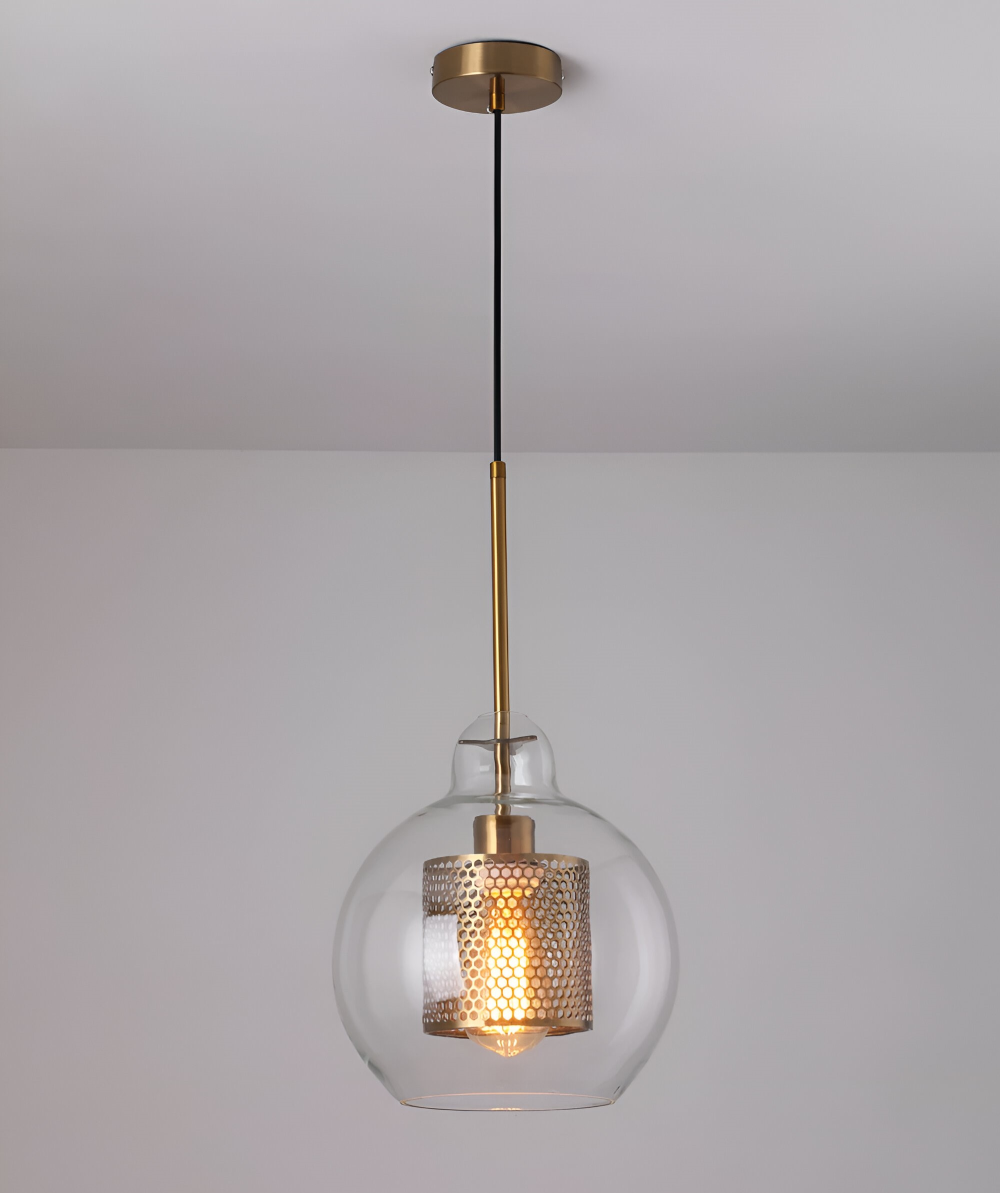 HiveGlim - Geometrische Glas Hängelampe mit Wabendesign - Vintage Loft Lighting