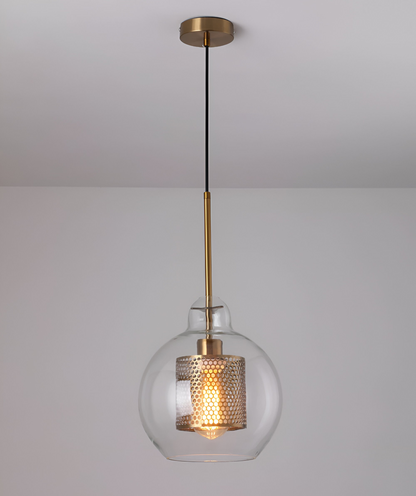 HiveGlim - Geometrische Glas Hängelampe mit Wabendesign - Vintage Loft Lighting