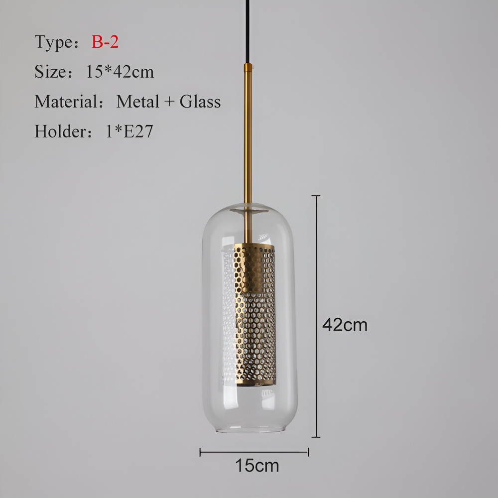 HiveGlim - Geometrische Glas Hängelampe mit Wabendesign - Vintage Loft Lighting