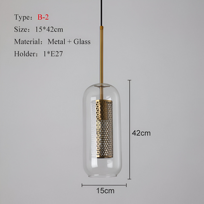 HiveGlim - Geometrische Glas Hängelampe mit Wabendesign - Vintage Loft Lighting