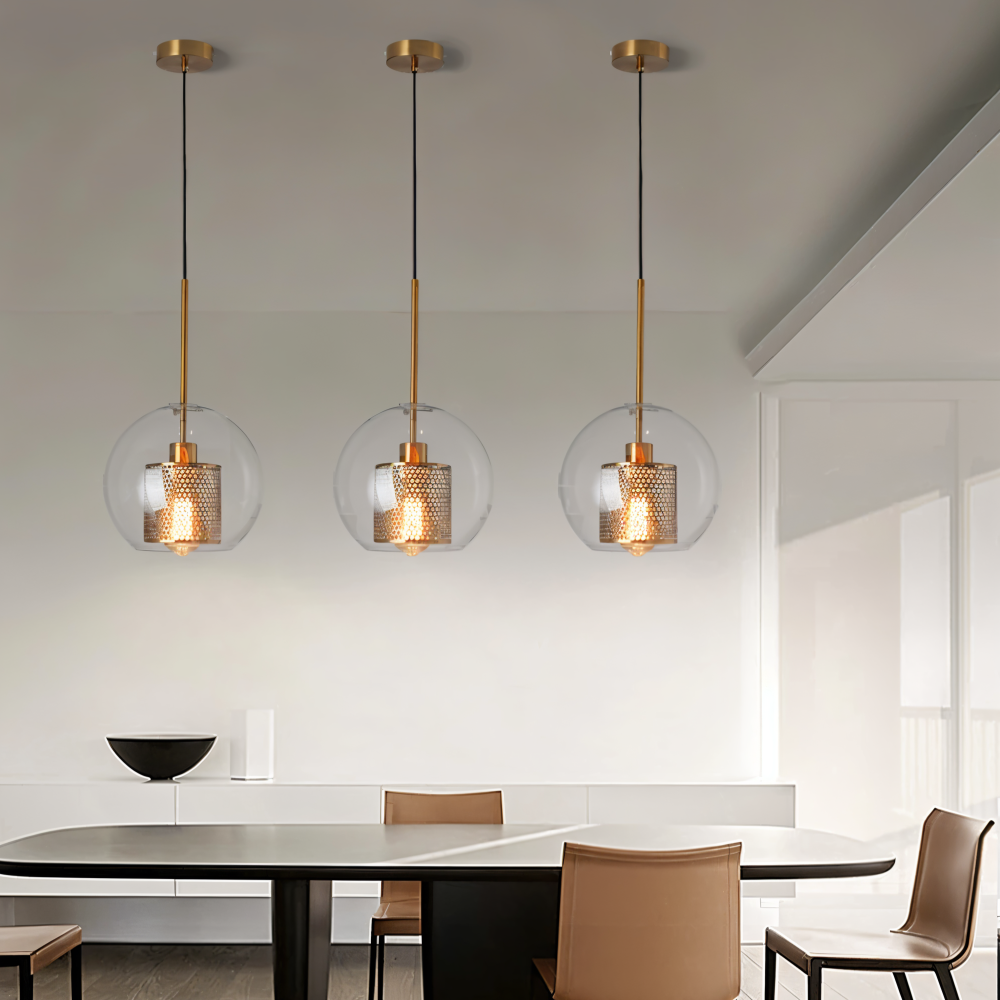 HiveGlim - Geometrische Glas Hängelampe mit Wabendesign - Vintage Loft Lighting