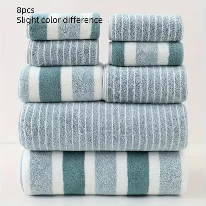 AquaPlush 8-teiliges Handtuchset | Weiche Badetücher aus Coral Fleece
