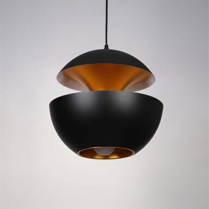 AppleGlow Pendelleuchte – Künstlerische E27 Hängelampe in Schwarz-Weiß mit Sonnendesign