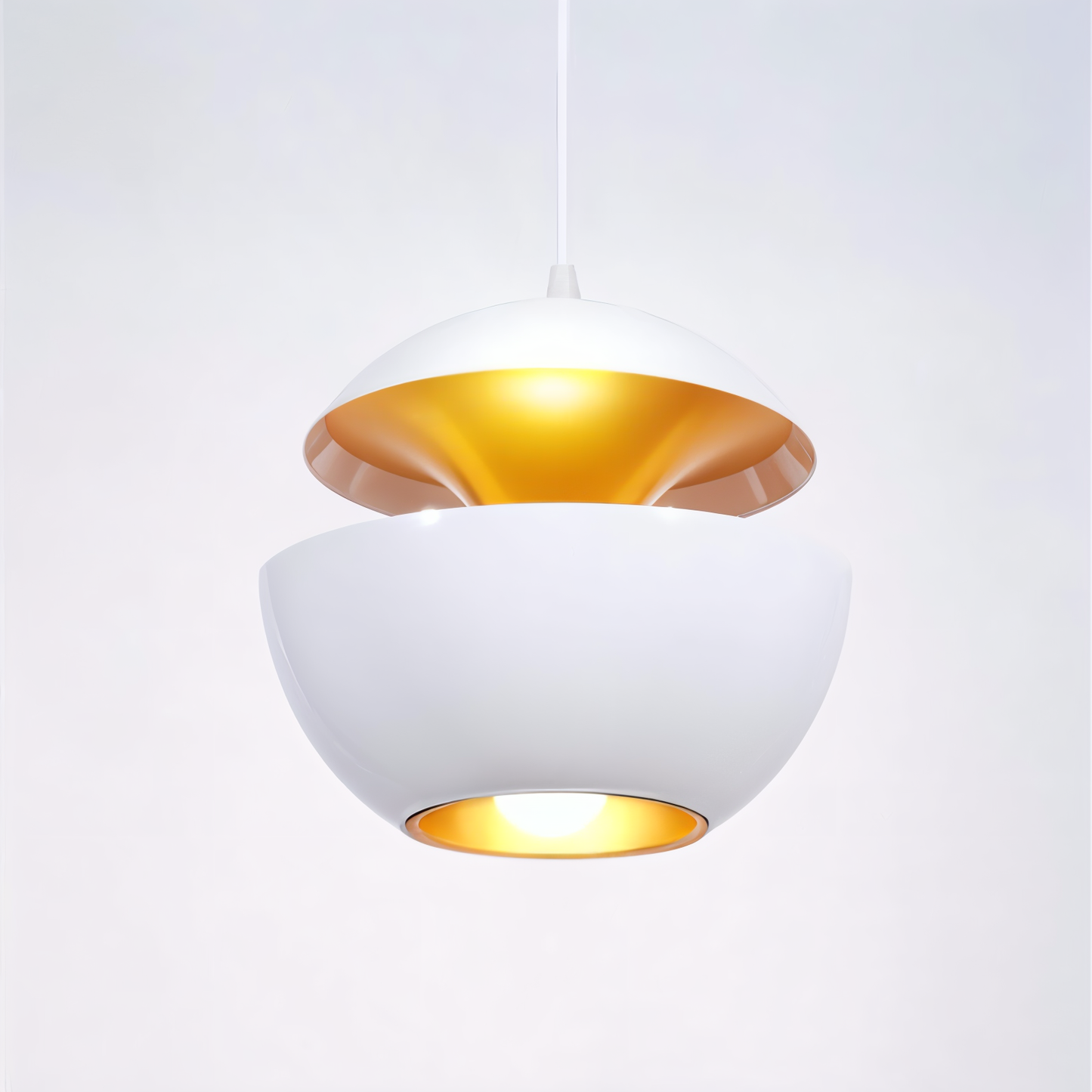 AppleGlow Pendelleuchte – Künstlerische E27 Hängelampe in Schwarz-Weiß mit Sonnendesign