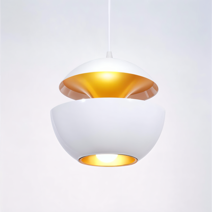 AppleGlow Pendelleuchte – Künstlerische E27 Hängelampe in Schwarz-Weiß mit Sonnendesign