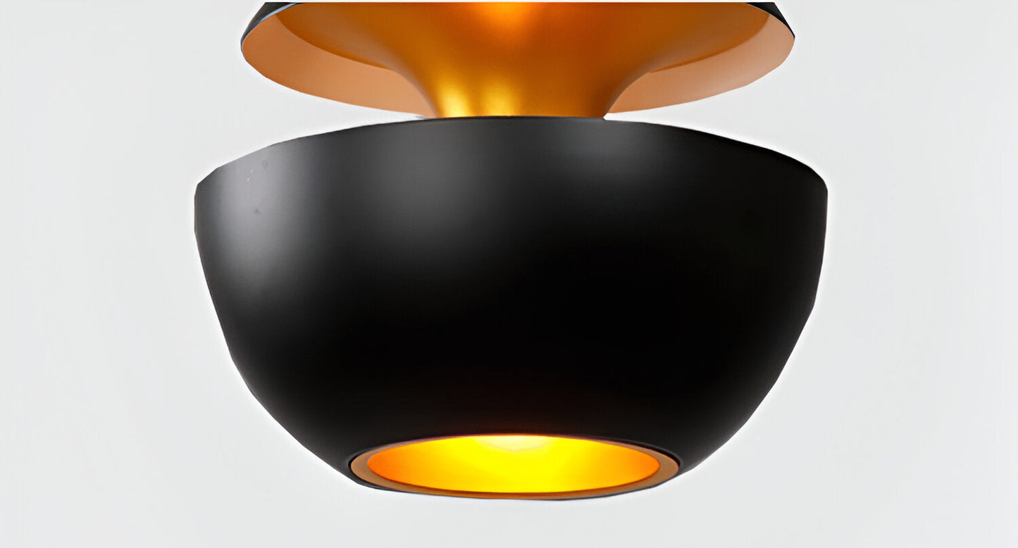 AppleGlow Pendelleuchte – Künstlerische E27 Hängelampe in Schwarz-Weiß mit Sonnendesign